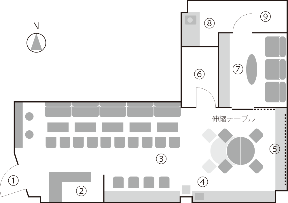 アンテナカフェ 見取り図